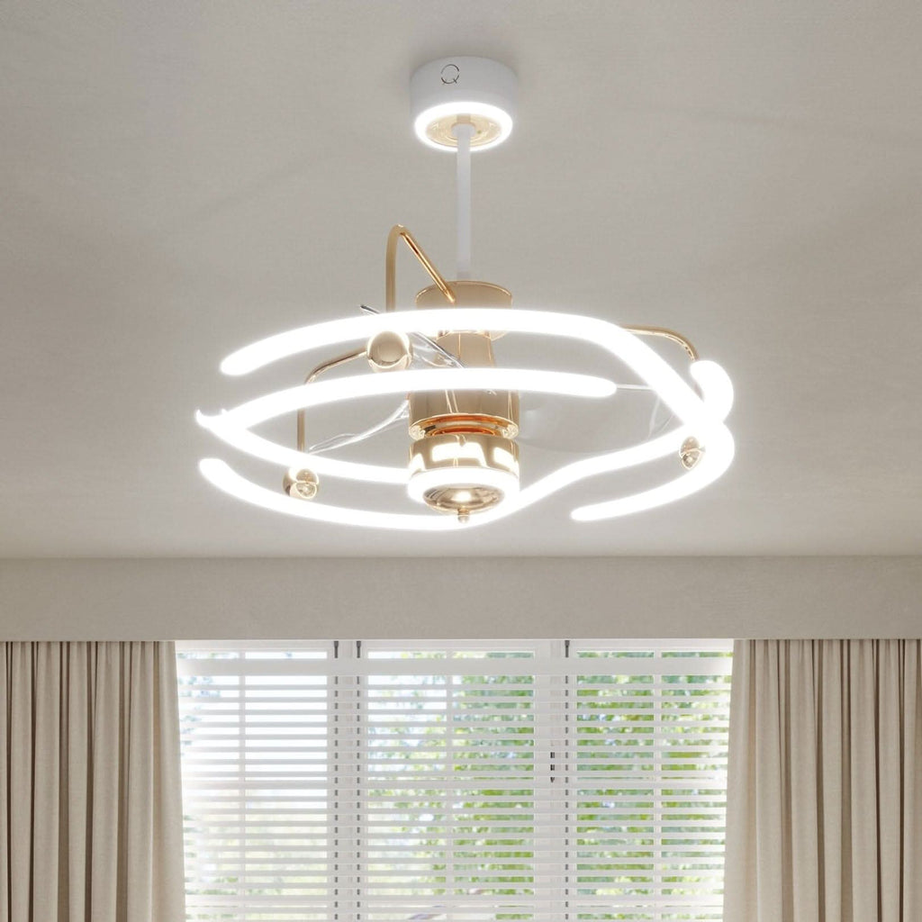 Lightsin Modern Ceiling Fan Light with Remote Control Low-Noise Adjustable Fan Light