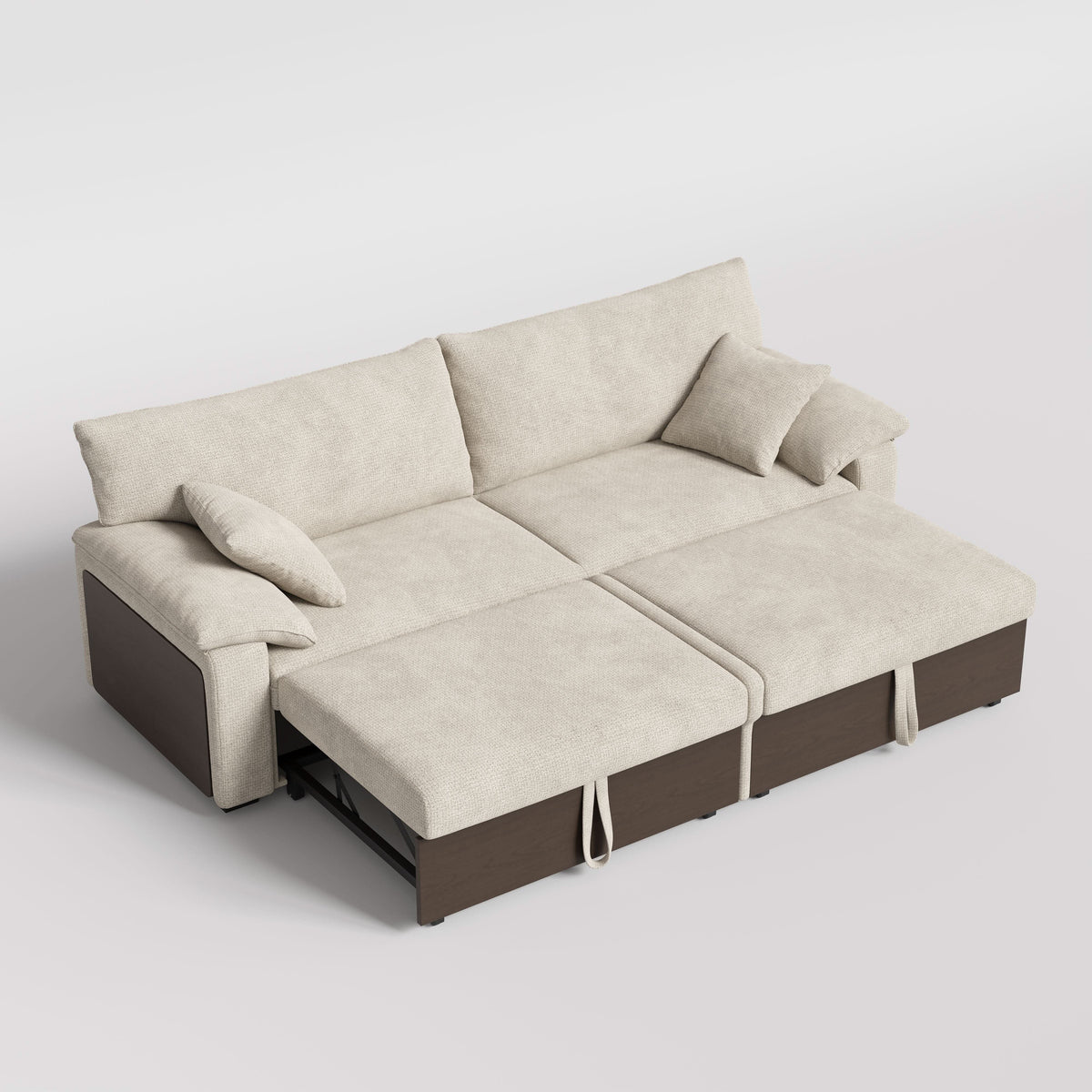 Cottonfy Luxurious Solid Wood Versatile 2-Seater Pull Out Sofa Bed
