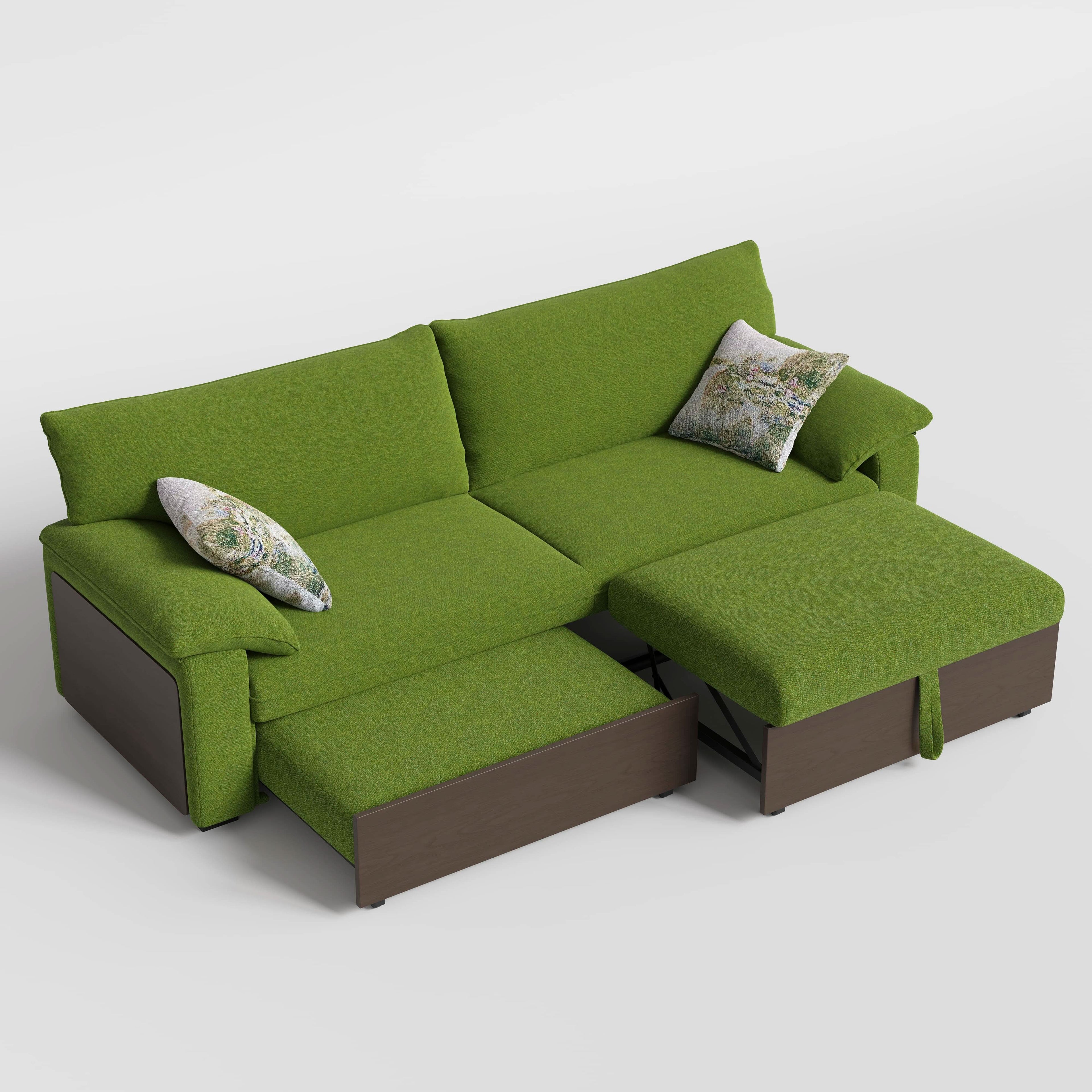 Cottonfy Luxurious Solid Wood Versatile 2-Seater Pull Out Sofa Bed
