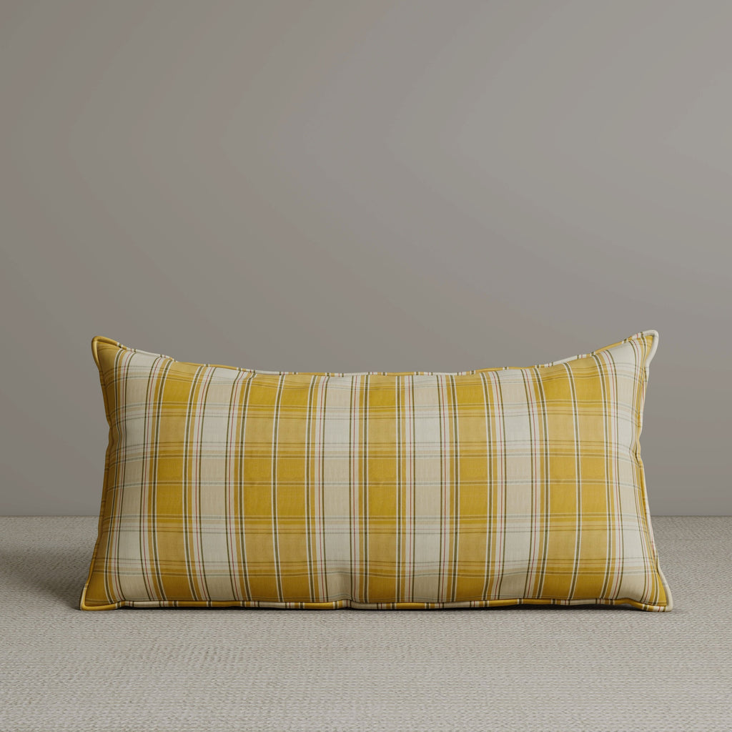 ‍Exclusive Waist Cushion in Yellow Checkered Cotton Linen, 56*27*12 CM (100% off)