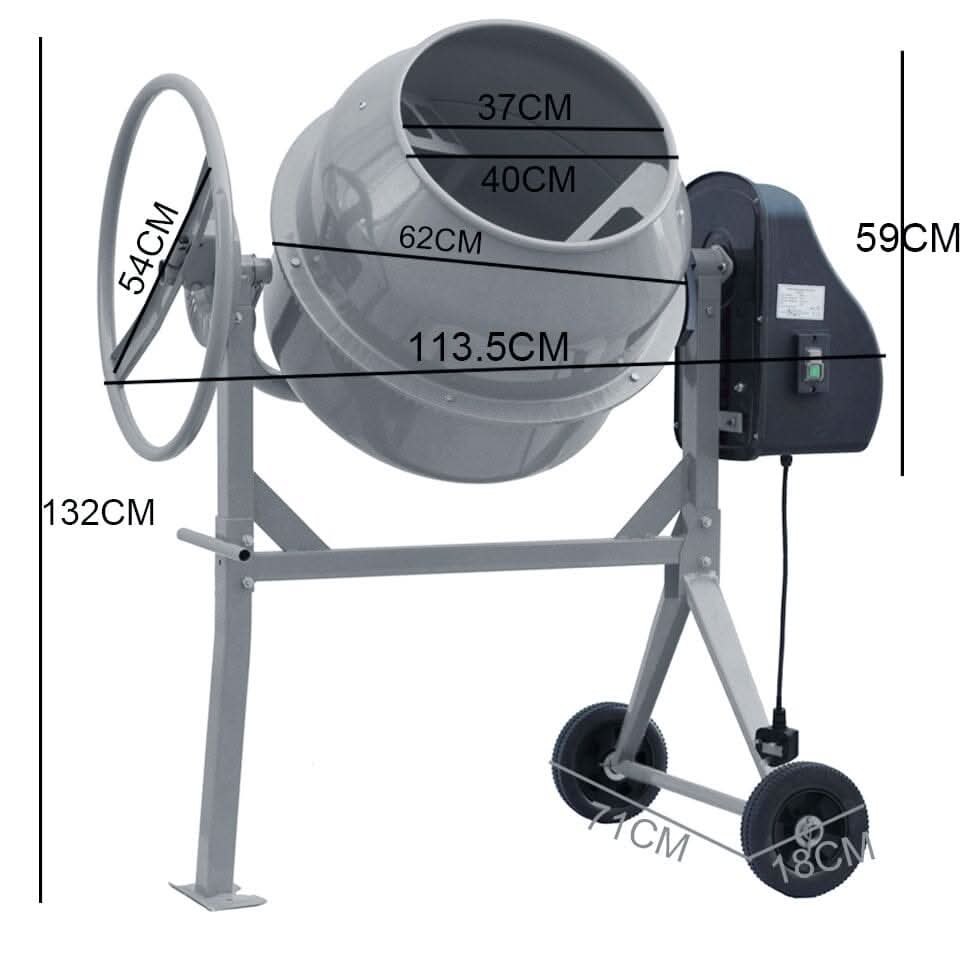 Durable and Versatile Cement Mixer with Easy Movement