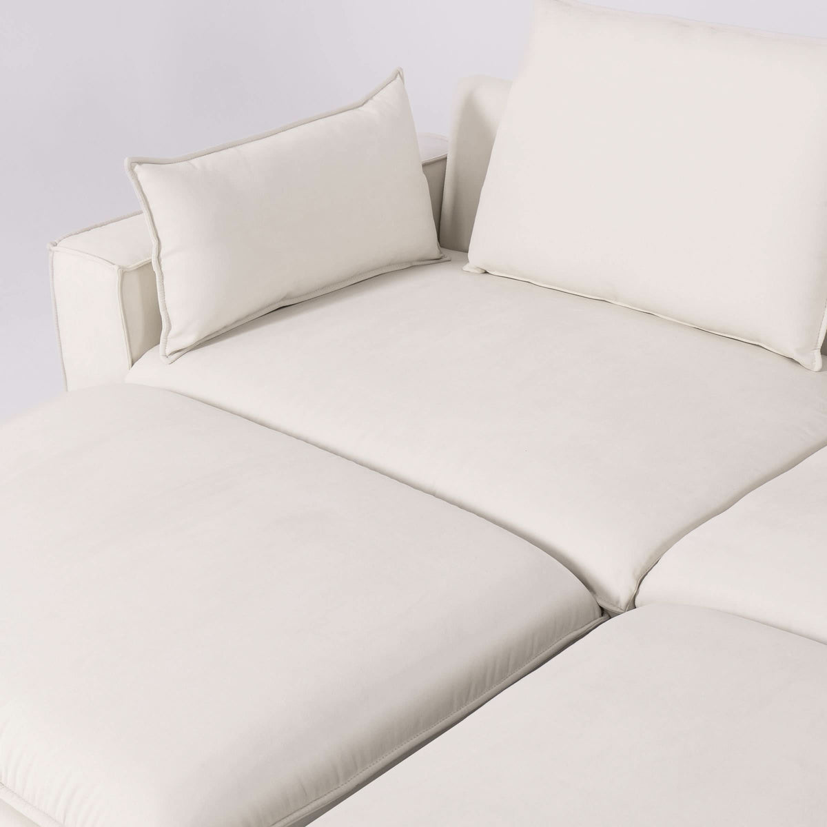 Cottonfy Creamy Tofu Block Pullout Sofa Bed with Storage