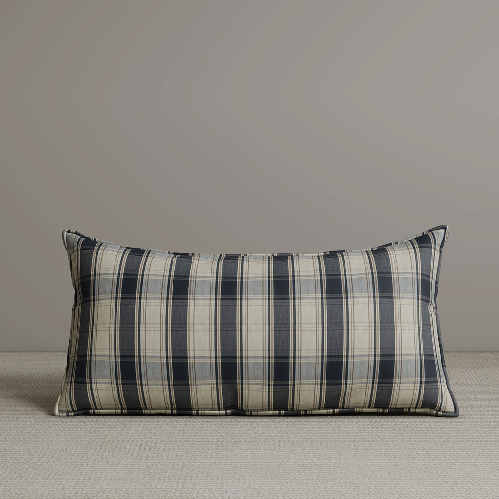 Exclusive Waist Cushion in Black Checkered Cotton Linen, 56*27*12 CM