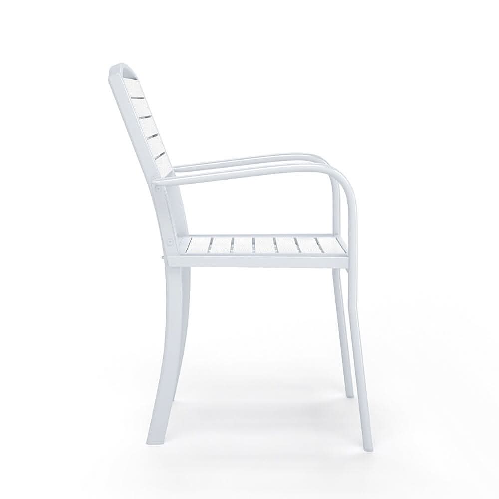 Set of 2/4 Garden Dining Armchairs with Metal Legs