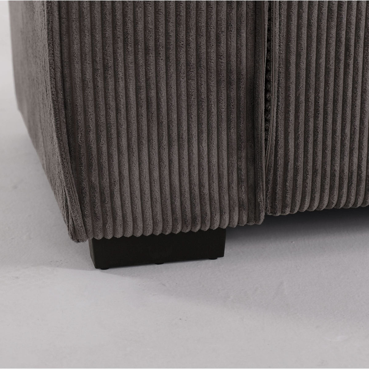 Beige & Grey Corduroy Sofa Bed with Adjustable Backrest and Spring Coil Support
