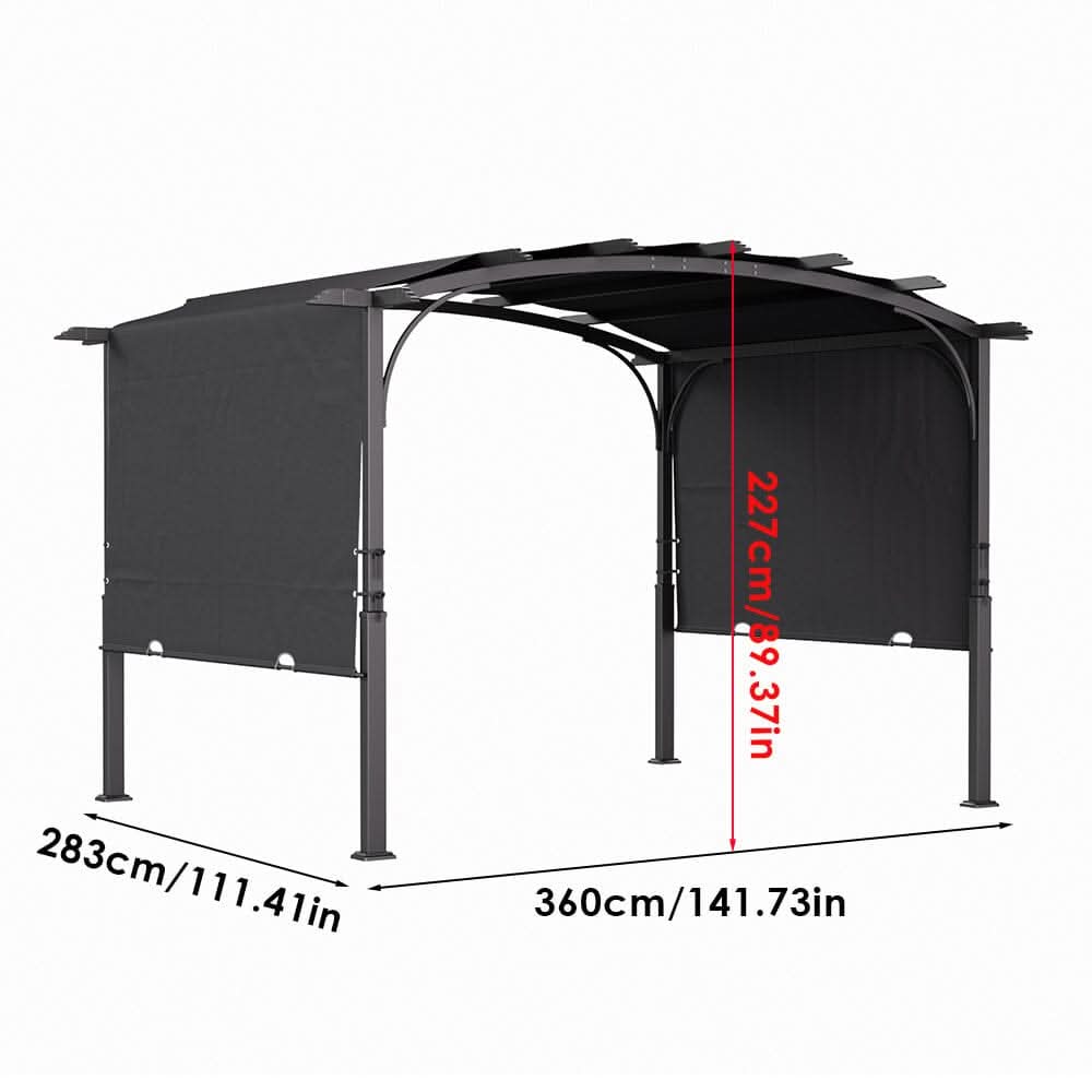 9ft Outdoor Gazebo Exquisite Summer Dark Grey Curved