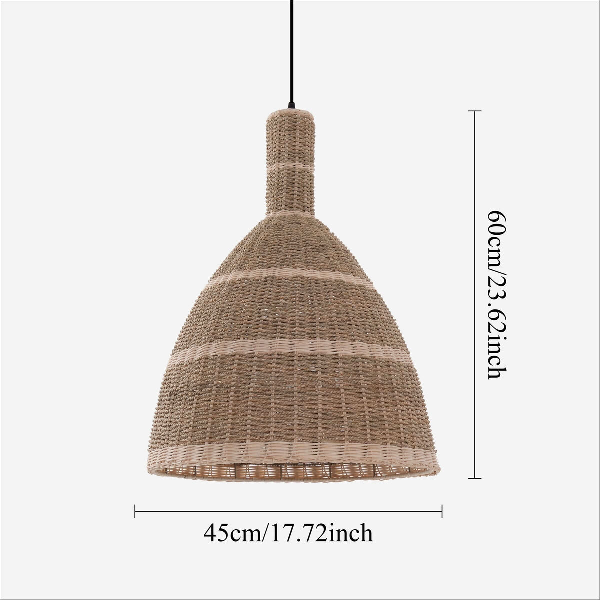 Lightsin Natural Grass Dome Pendant Light – Handwoven Ceiling Pendant Light for Boho, Living Room, and Eco-Friendly Interiors