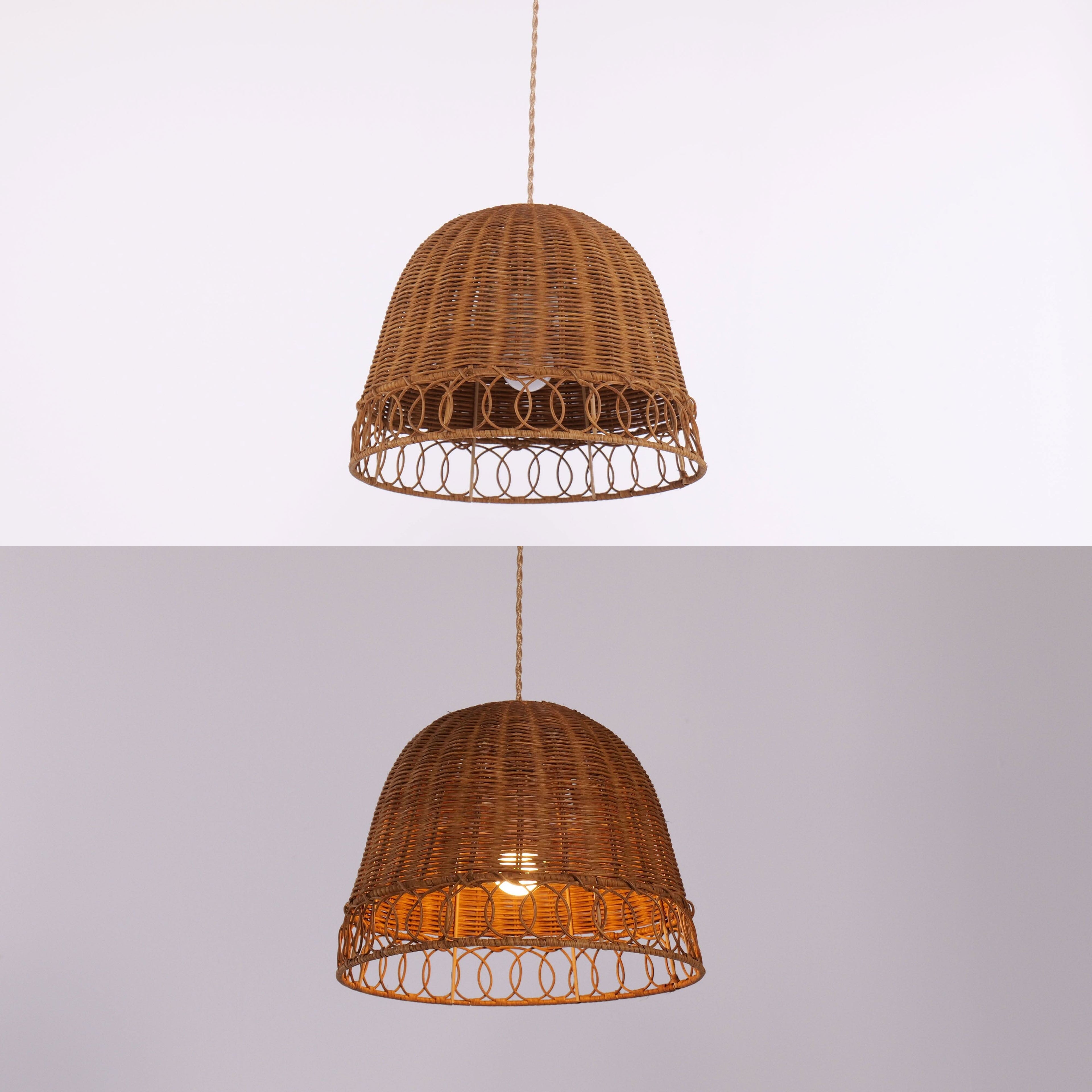 Lightsin Handwoven Rattan Pendant Light – Eco-Friendly, Warm Lighting for Cozy Living Rooms & Dining Spaces