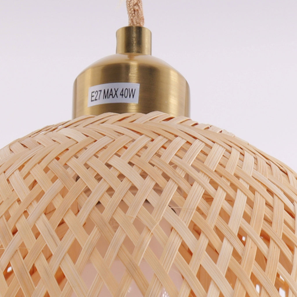 Lightsin Handwoven Bamboo Pendant Light – Natural, Eco-Friendly Lighting for Cozy Spaces