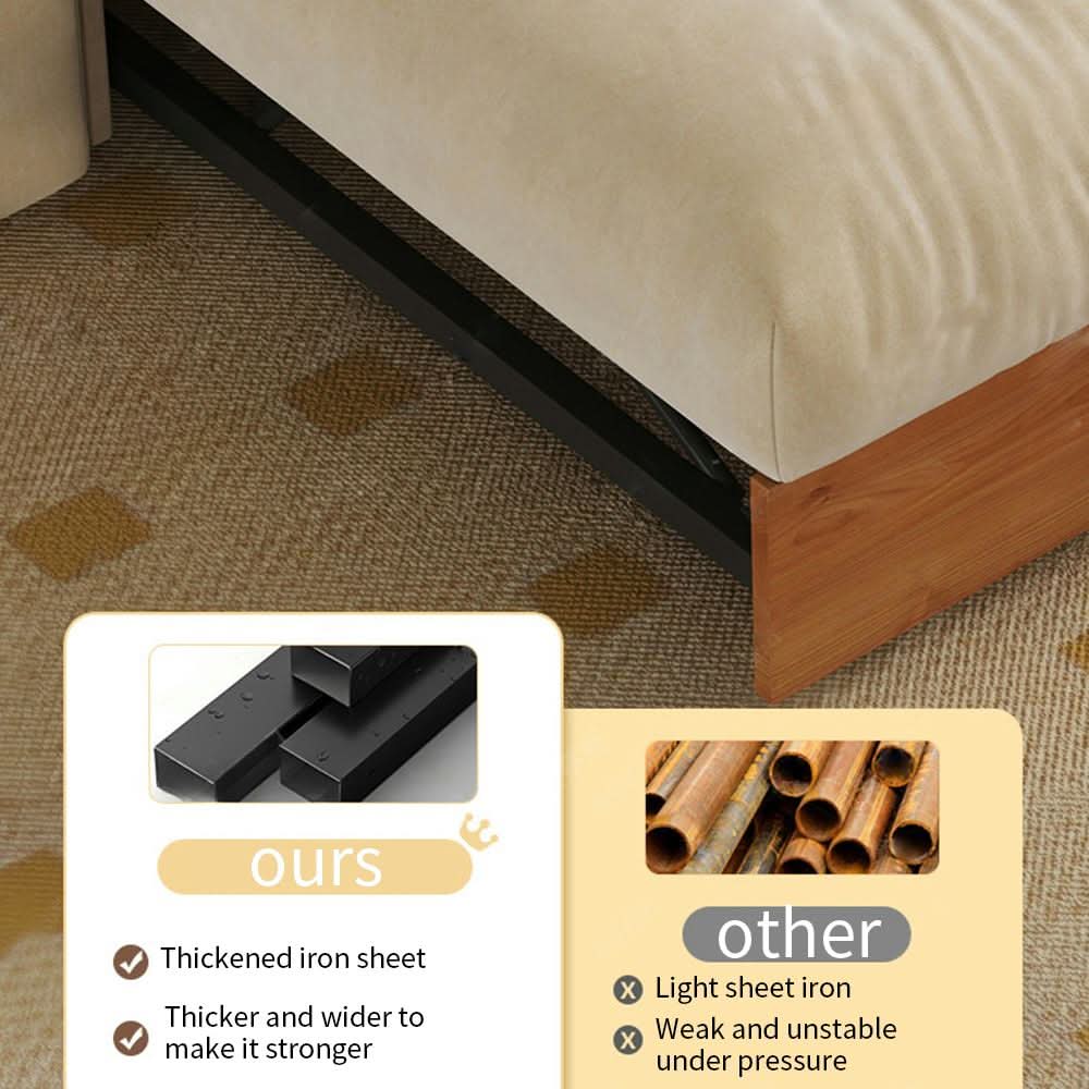 Cottonfy Solid Wood Folding Sofa Bed with Sleeper Chaise