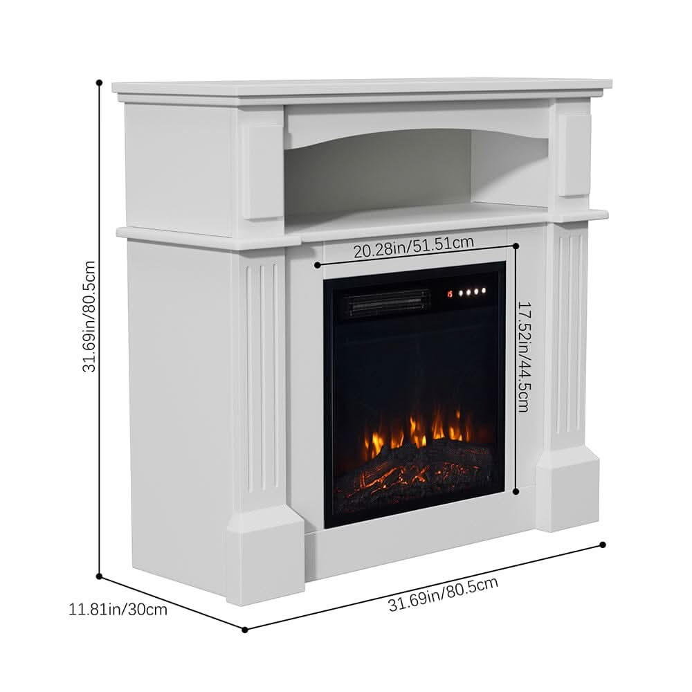Wood Grain Fireplace Cabinet with 18inch Electric Fire | Touchscreen-enabled & remote-controlled