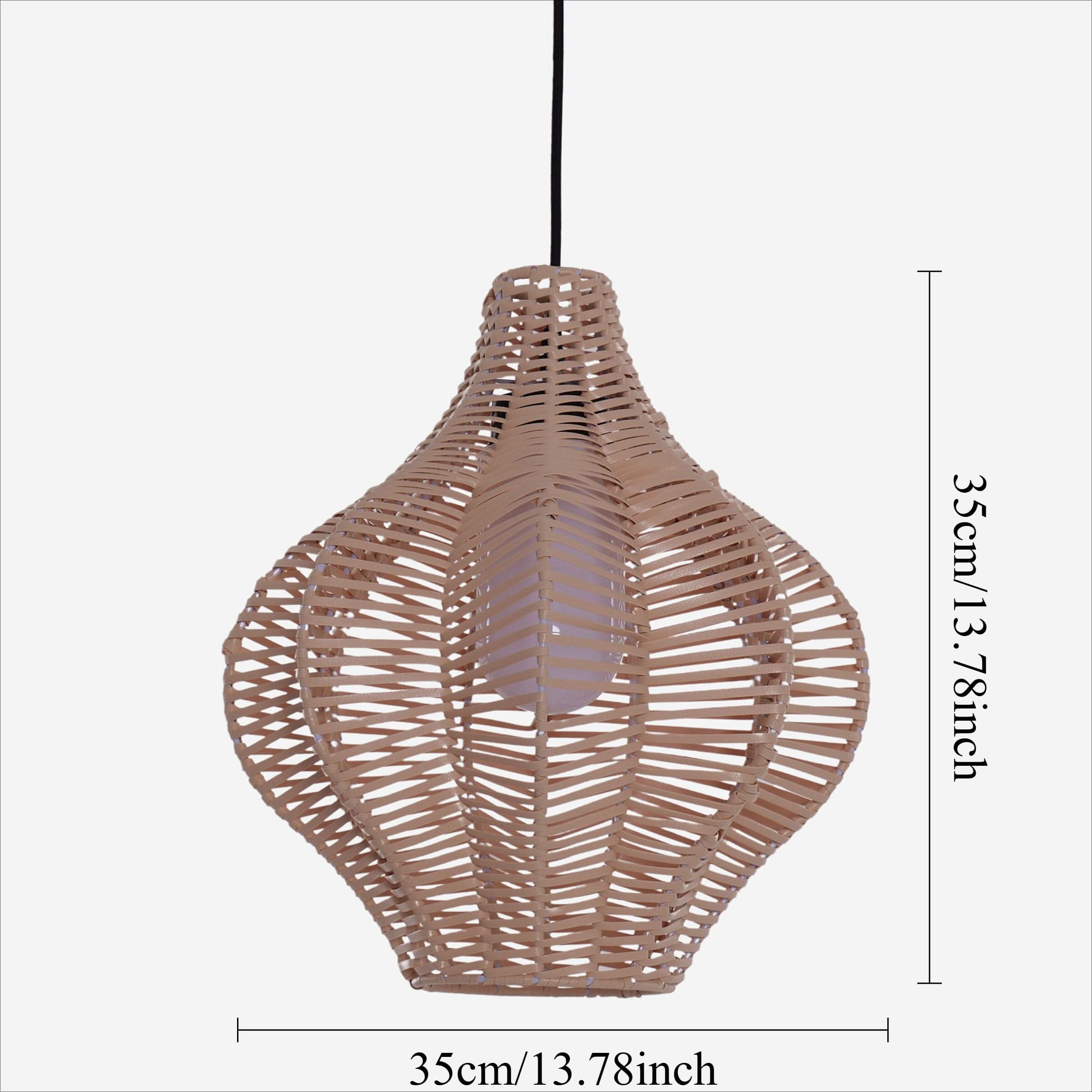 Lightsin Minimalist Handmade Wooden Rattan Pendant Light