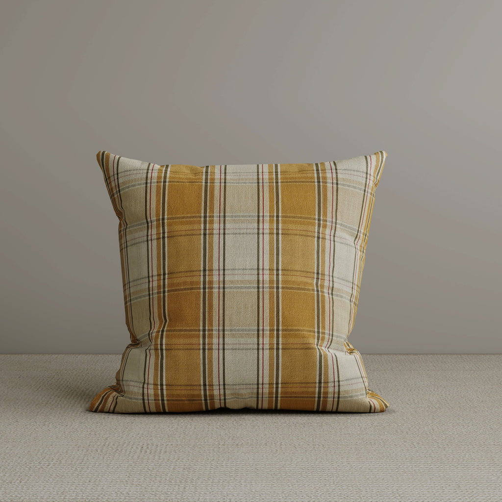 ‍Square Exclusive Design Cushion in Saffron Gold Plaid Cotton Linen, 45*45CM (100% off)