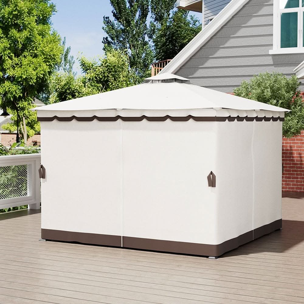 3*3m/4*4m Garden Party Beige Tent with Ground Pegs