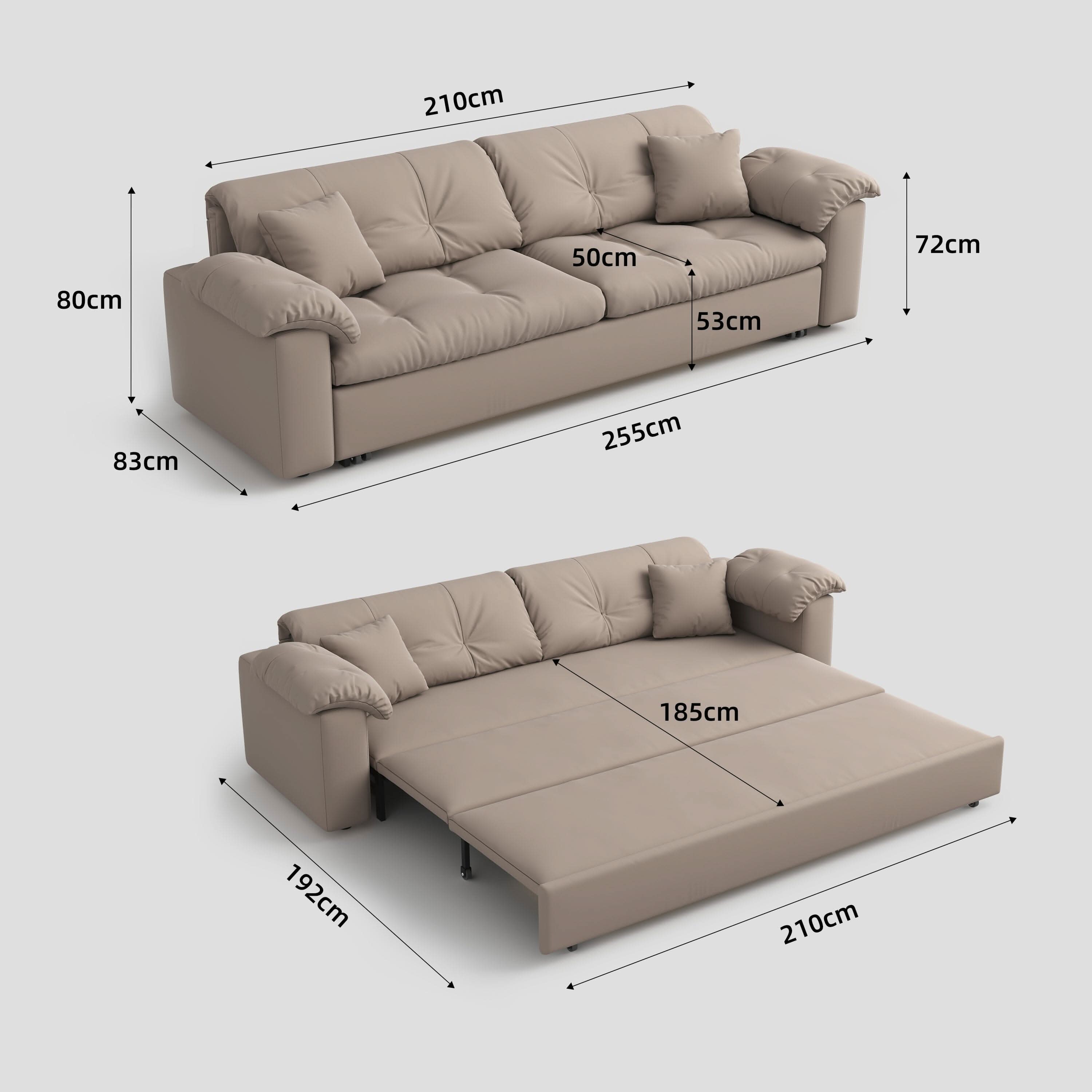 Cottonfy Multifunctional Sleeper 3 Seater Sofa Bed with Storage Space