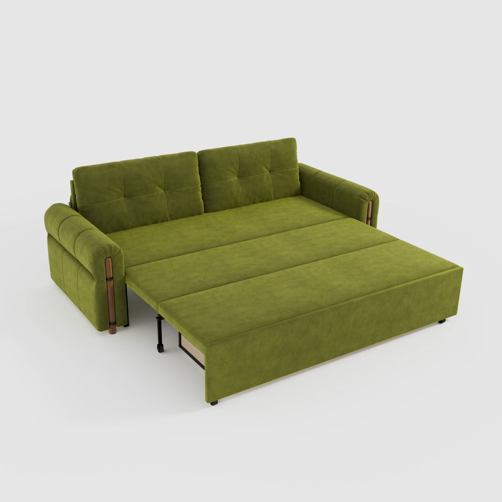 Cottonfy Vintage Pet Friendly Bamboo Design Sofa Bed with Storage