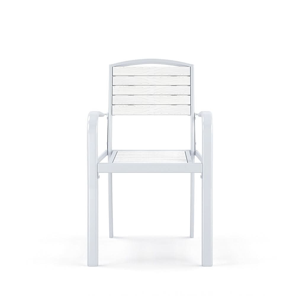 Set of 2/4 Garden Dining Armchairs with Metal Legs