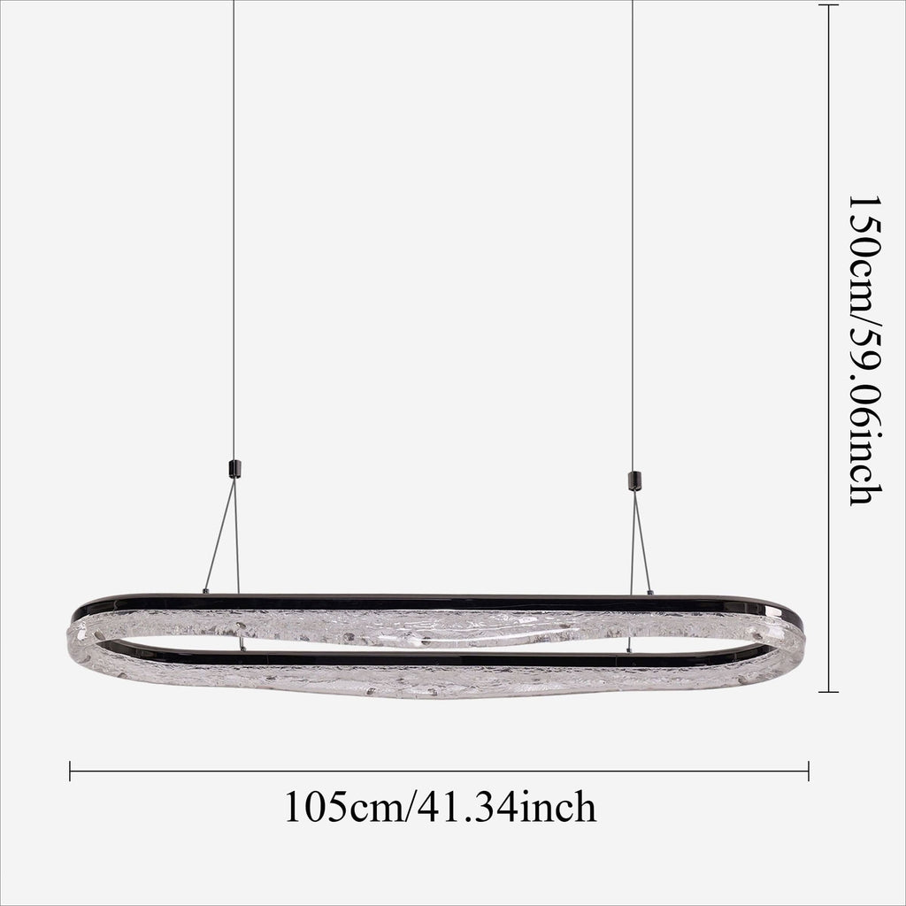 Lightsin Sleek Pearl Black LED Resin Oval Pendant Light Modern Chandelier Lighting