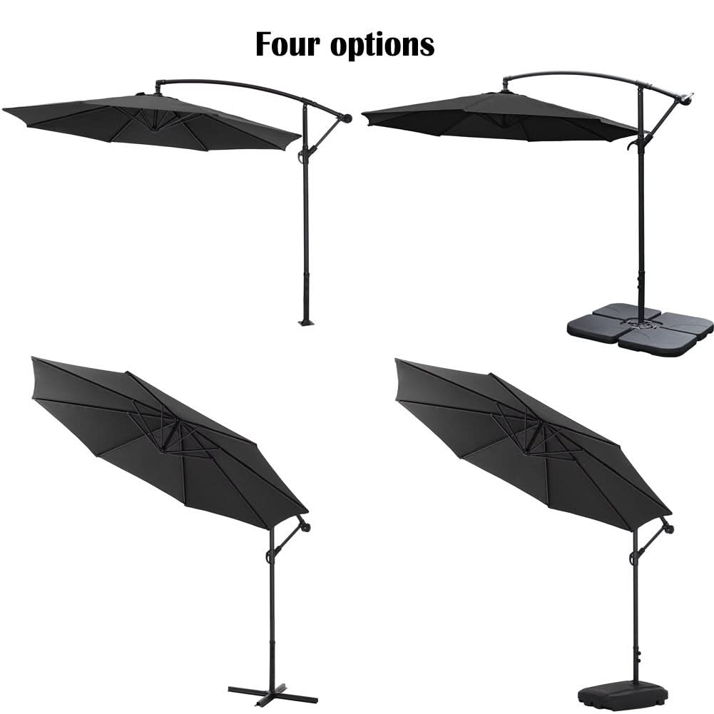 3M Sun Parasol Black Hanging Banana Umbrella