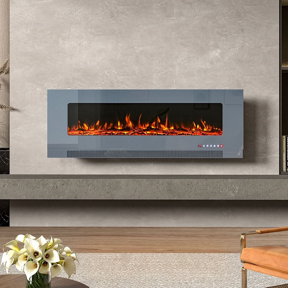 50/60 inch Electric Fireplace 5000 BTU Wall Mounted Fireplaces Heater