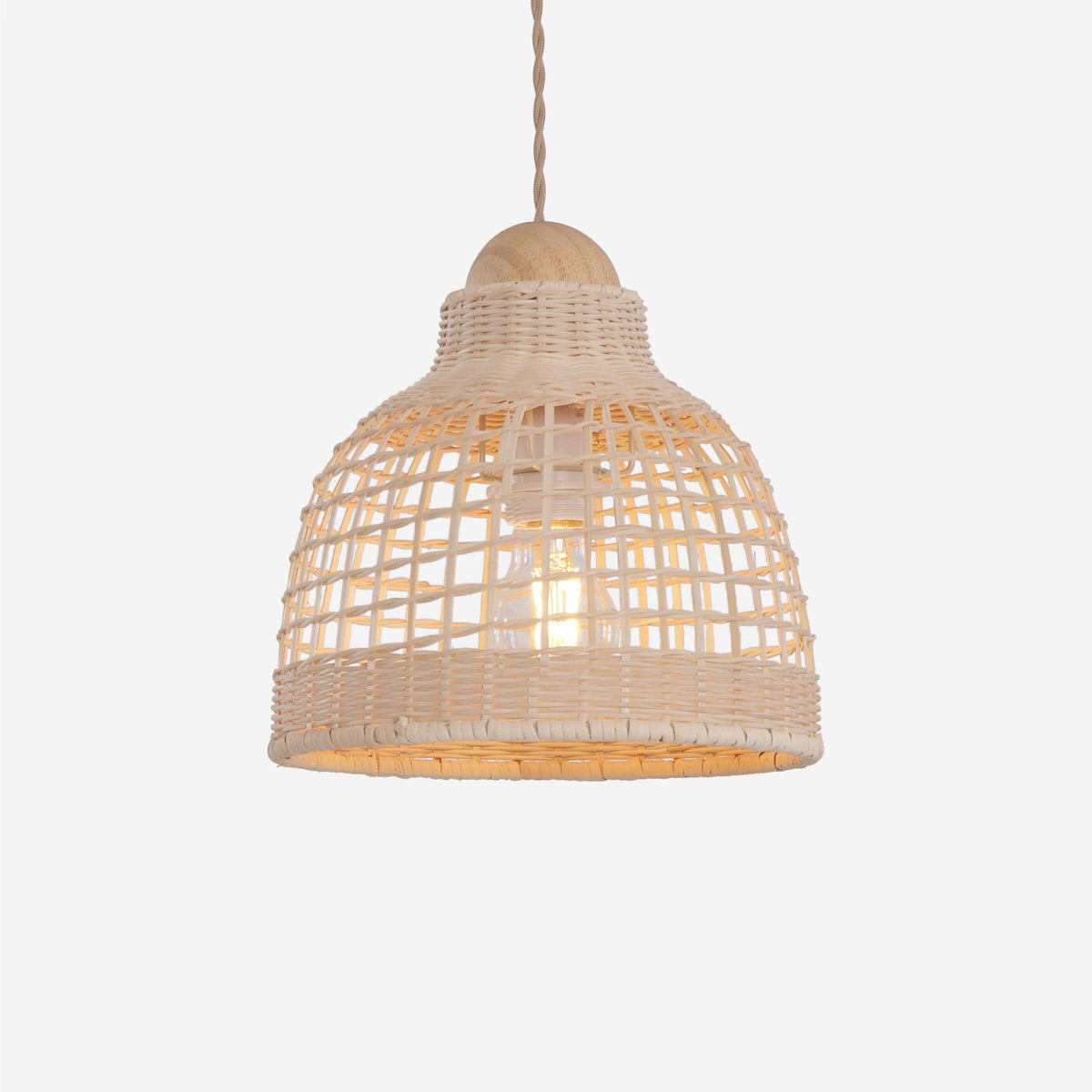 Lightsin Cella-Elegant Vintage Woven Rattan Minimalist Pendant Light