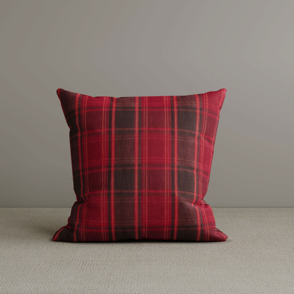 ‍Square Exclusive Design Cushion in Garnet Red Plaid Cotton Linen, 45*45CM (100% off)