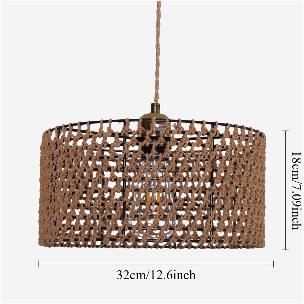 Lightsin Boho Paper Rope Iron Pendant Light  for Cozy Interiors