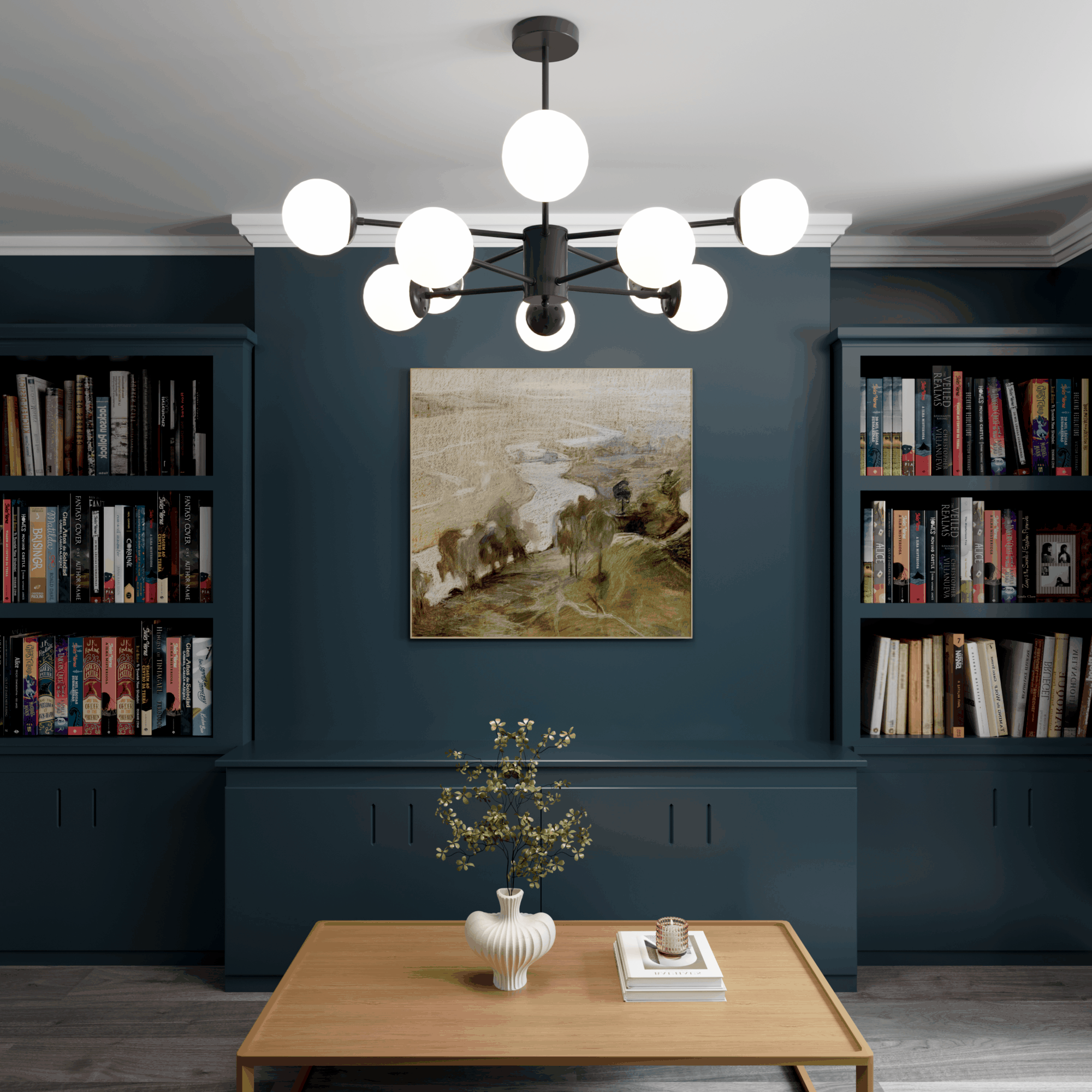 Lightsin Cumulus - Modern Metal Chandelier Tubular Design Chandelier with LED White Shade