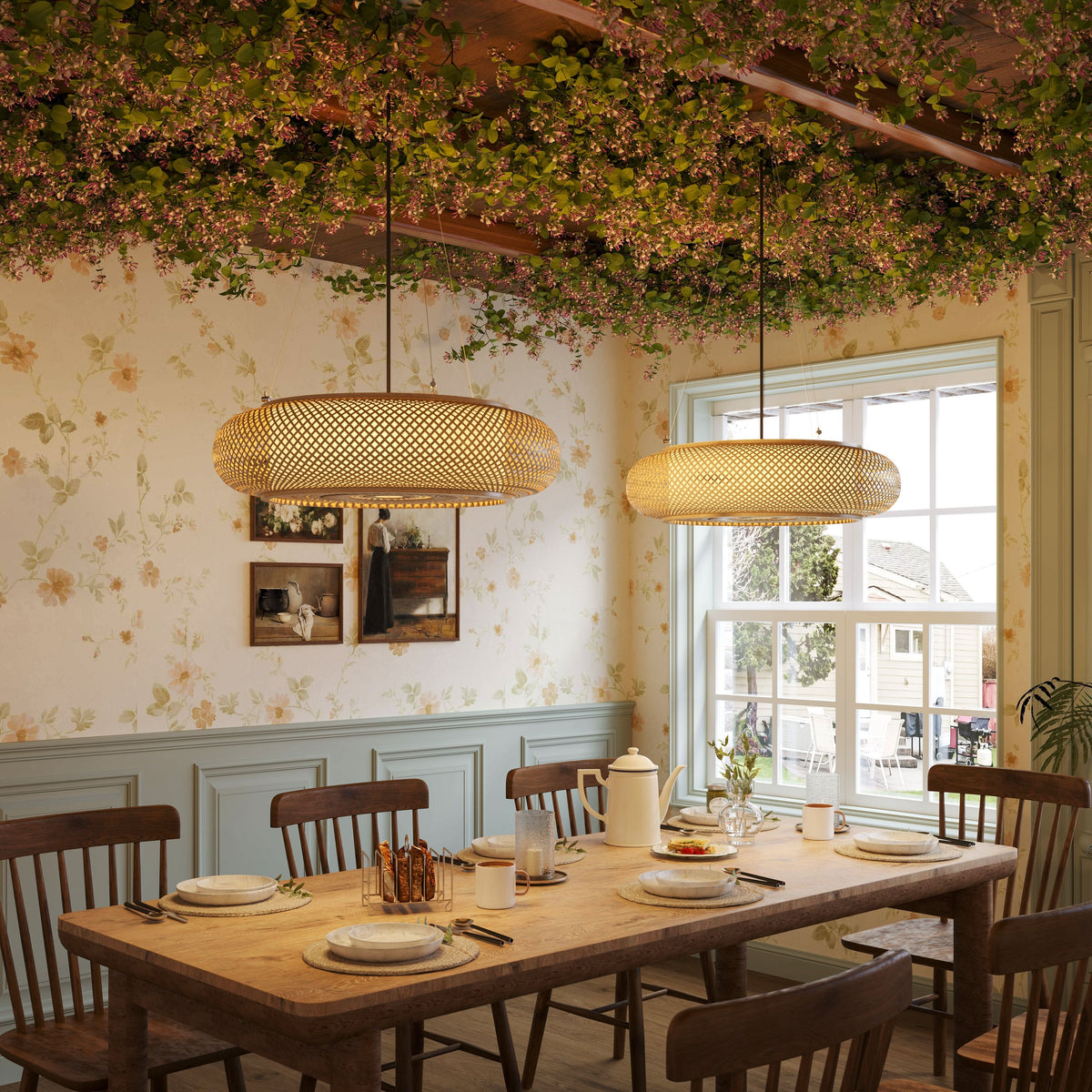 Lightsin Lutta-Natural Bamboo Pendant Light for Warm Ambiance Décor
