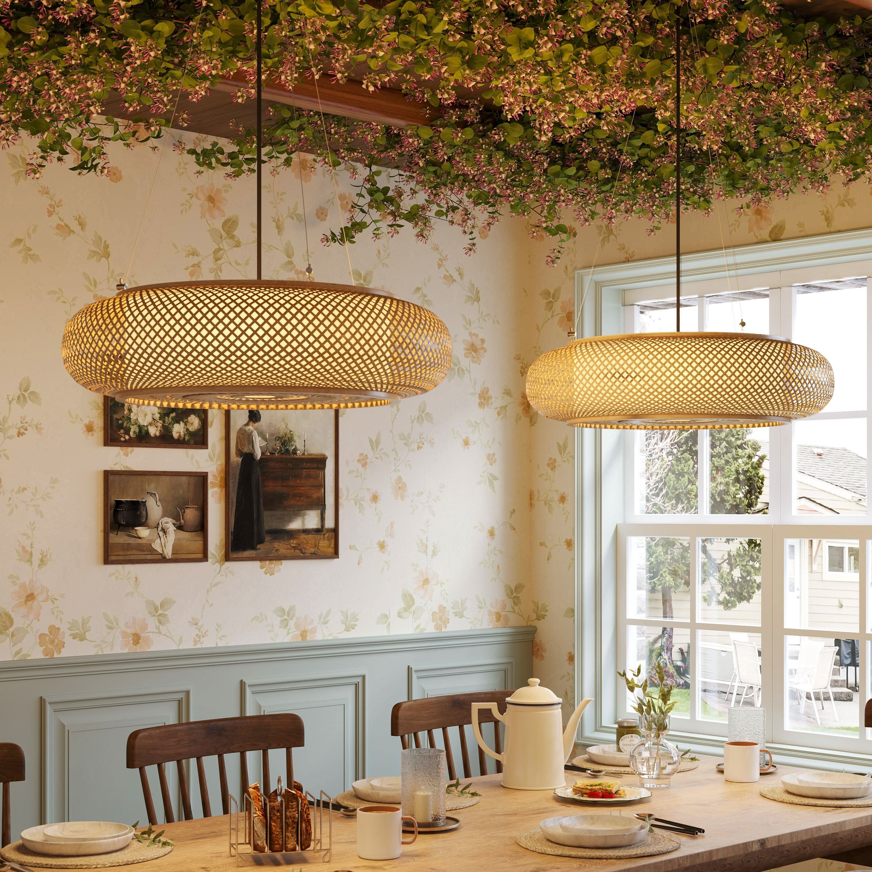 Lightsin Lutta-Natural Bamboo Pendant Light for Warm Ambiance Décor