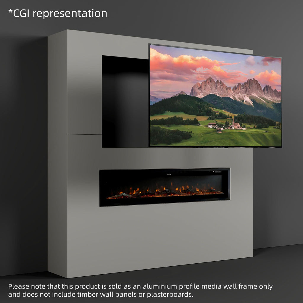40/50/60 Inch Black/White 9 flame colour Electric Fireplace 1800W Wall Mounted Heater With Installation Kit