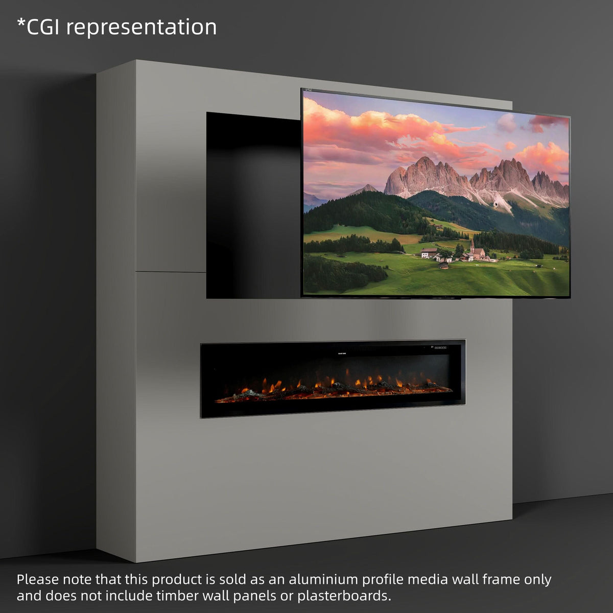 40/50/60 Inch Black/White 9 flame colour Electric Fireplace 1800W Wall Mounted Heater With Installation Kit