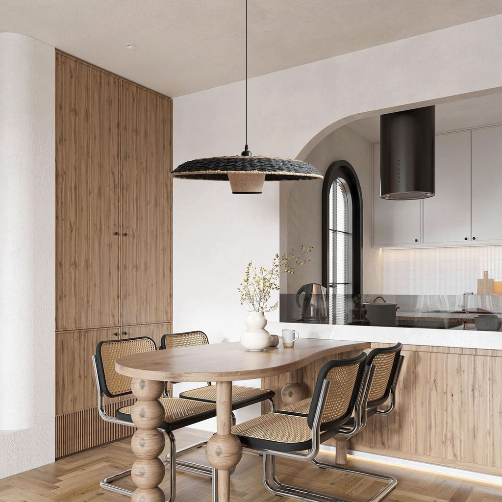 Lightsin Stylish Two-Tone Handwoven Pendant Light Fixture