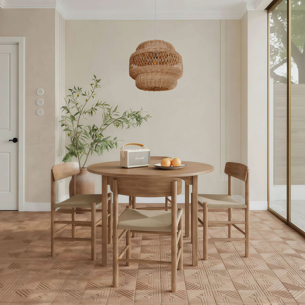 Lightsin Hollow Weave Rattan Pendant Light for Living Room, Dining Room & Bedroom