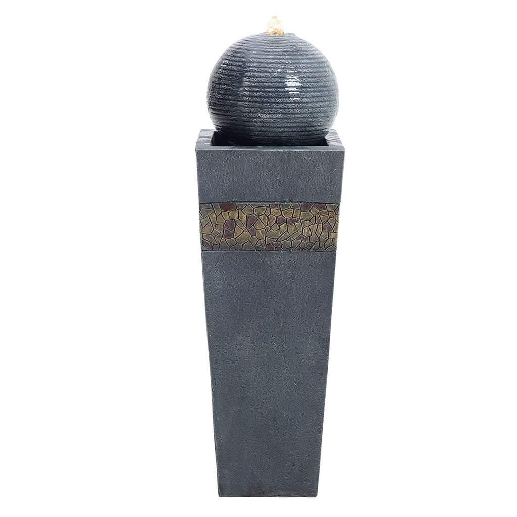Navy Blue Electric Fountain Water Feature with LED Light