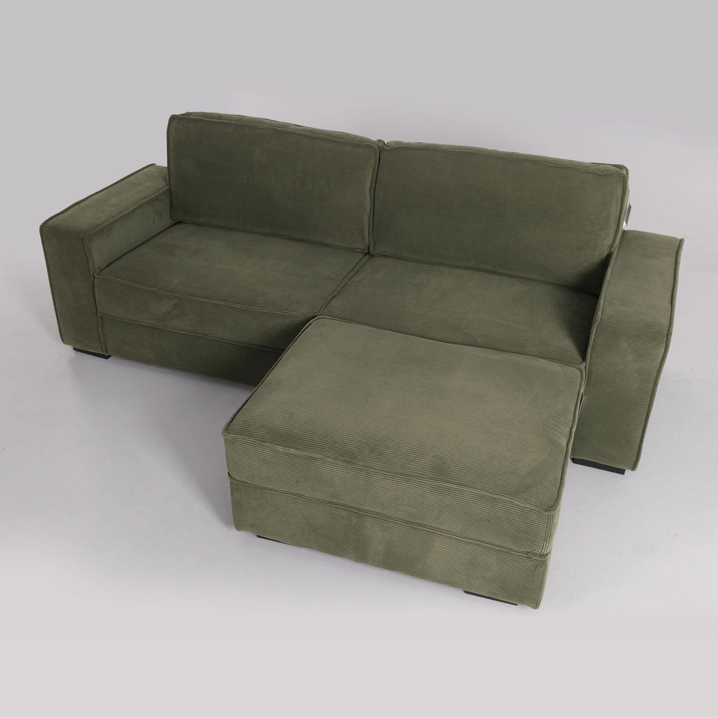 Comfort Sofa and Ottoman Set with Footstool Plastic Legs