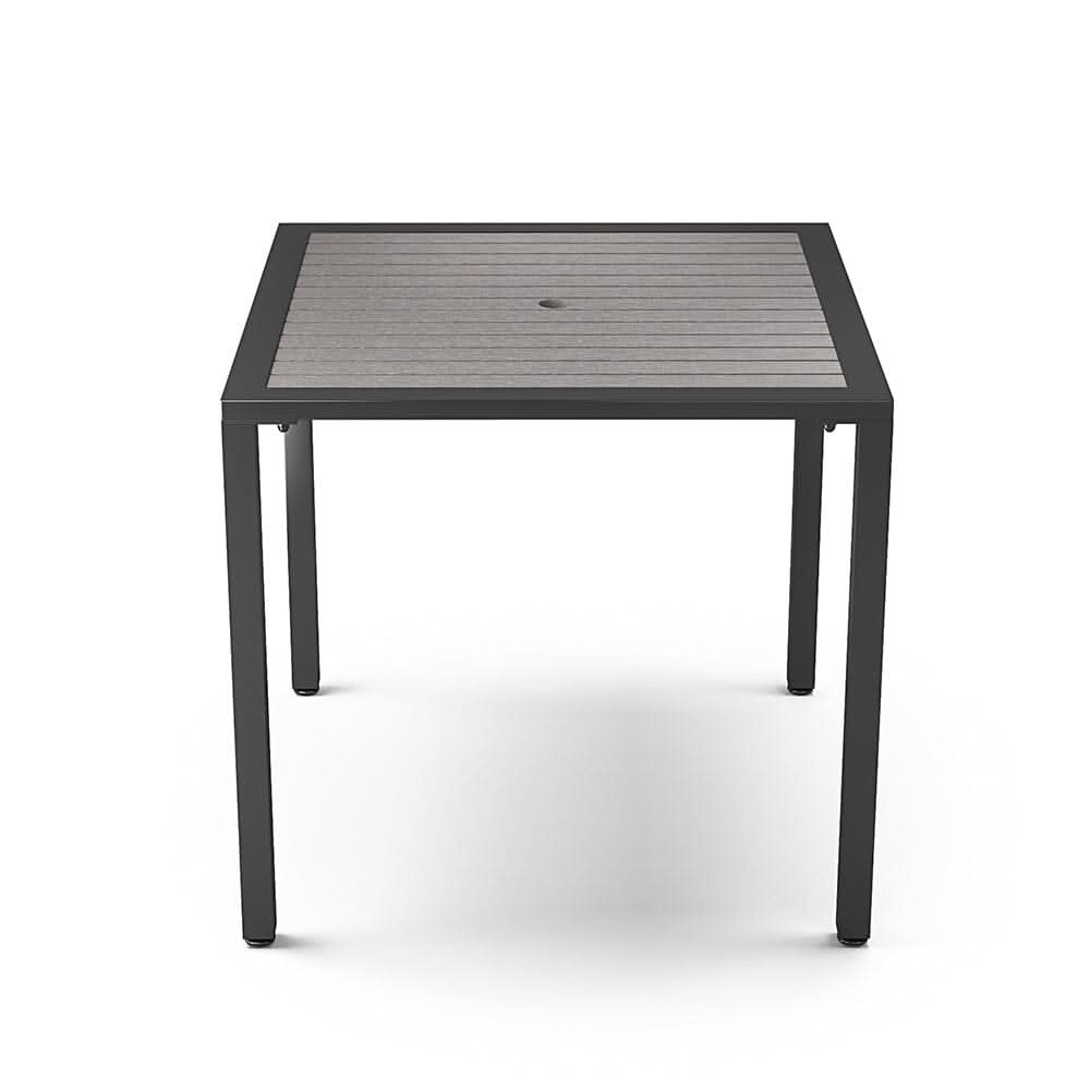 80/120/150cm Wide Rectangular Outdoor Dining Table with Parasol Hole