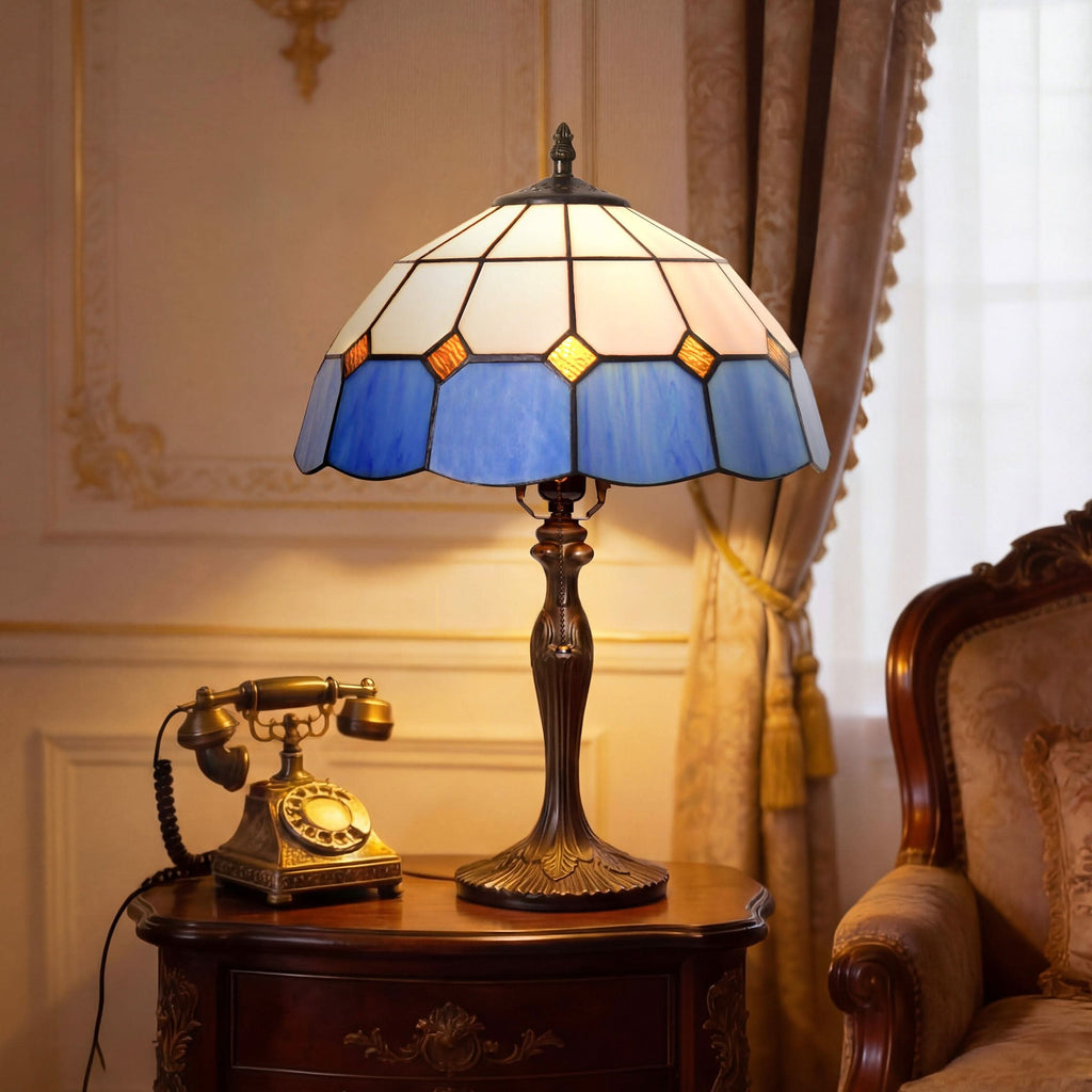 Lightsin Tiffany Table Lamp | Handcrafted Stained Glass Block Series