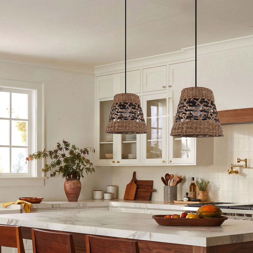 Lightsin Handwoven Paper Rope Pendant Light  Bohemian Rustic Charm