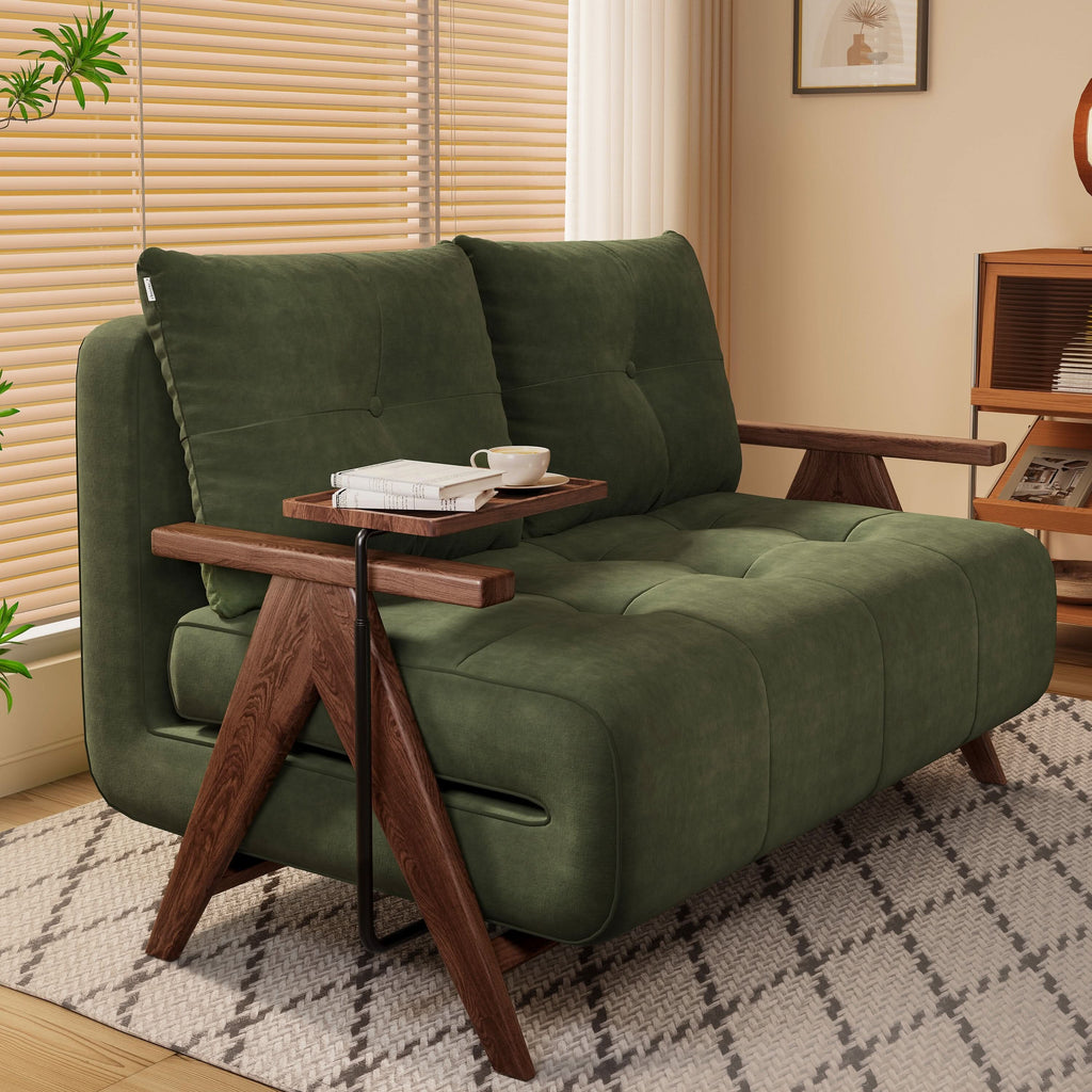Cottonfy Foldable Matte Fabric Solid Wood 3 Mode Sofa Bed