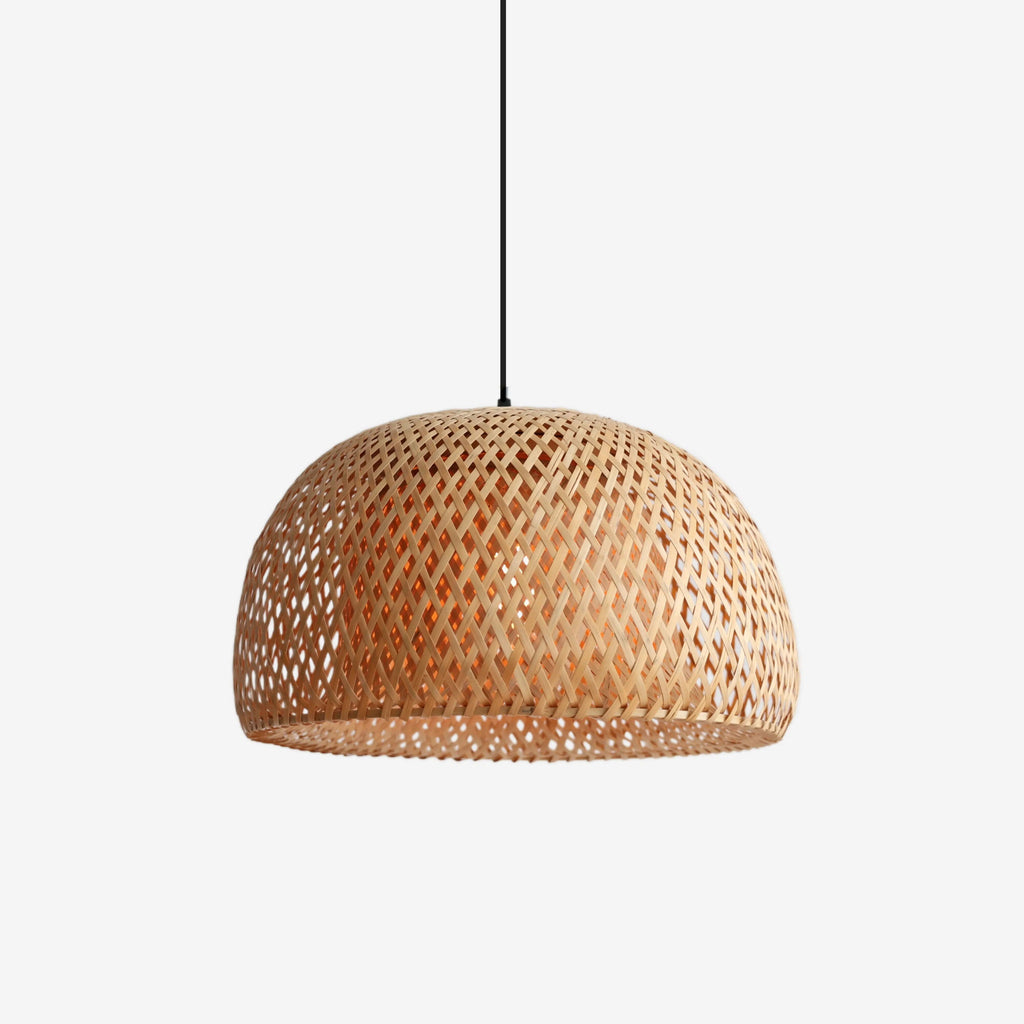 Lightsin Vintage Handwoven Bamboo Dome Pendant Light