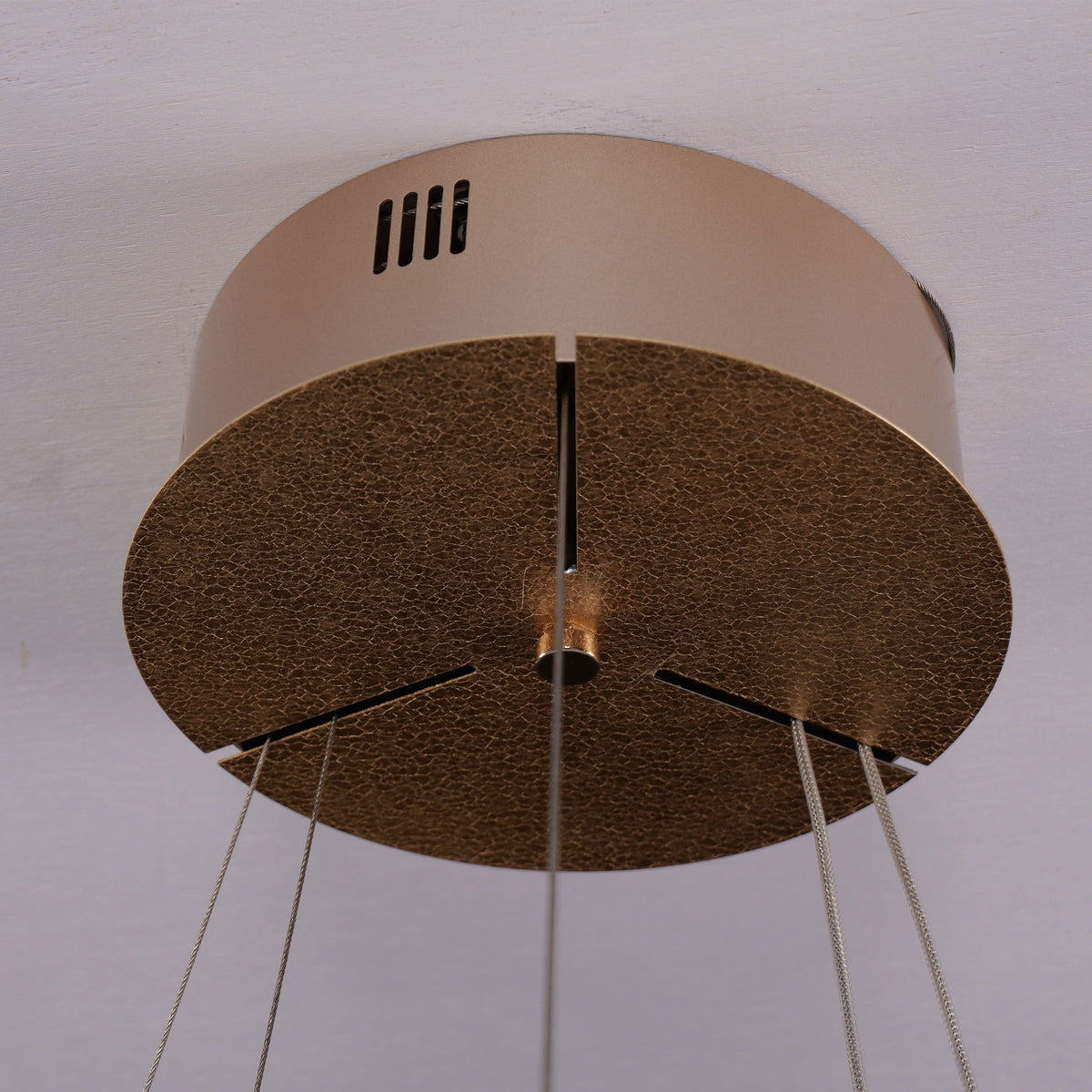 Lightsin Golden Crystal Dual-Ring LED Pendant Light in Modern Aluminum Design