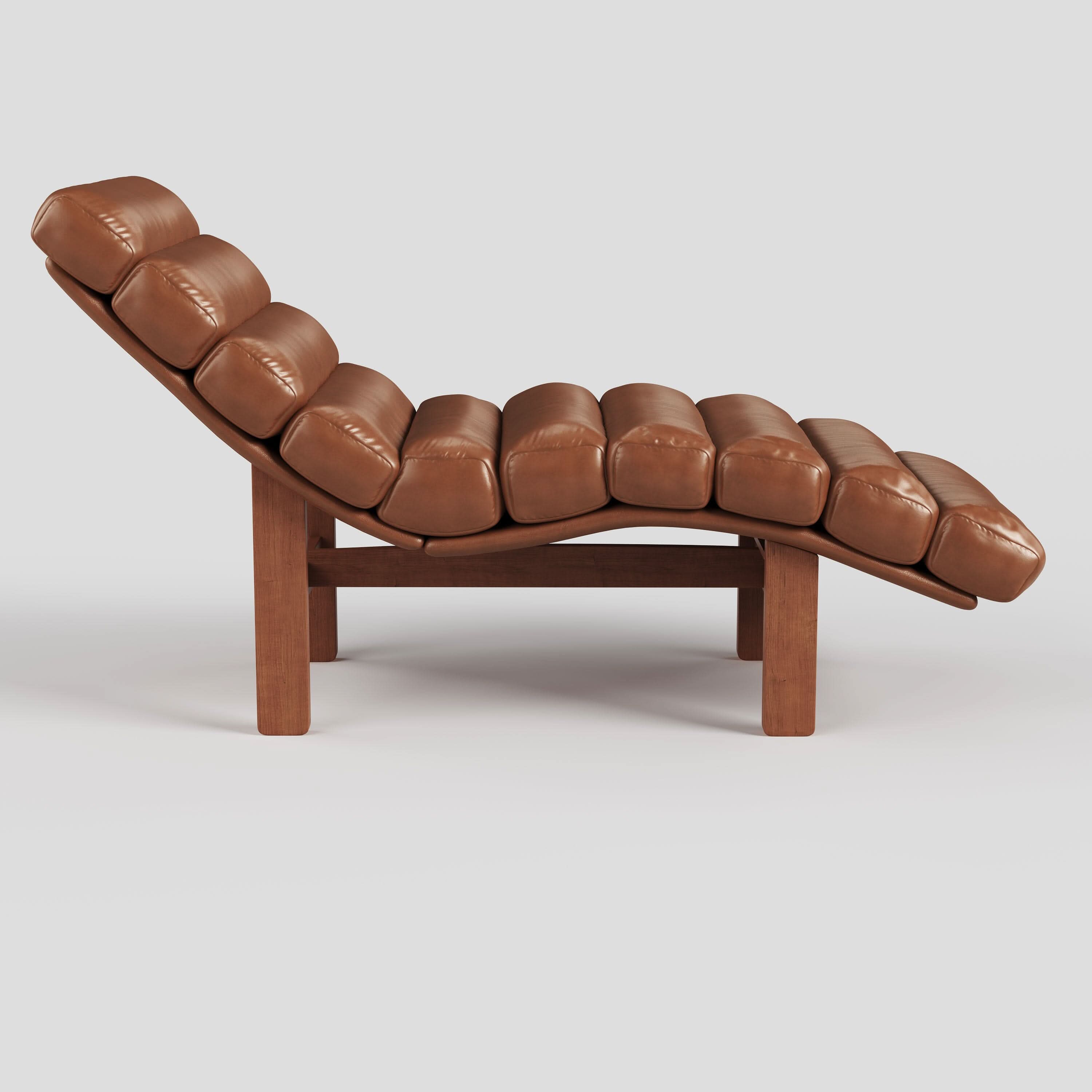 Cottonfy Modern Ergonomic Corduroy Chaise Lounge with Natural Wooden Frame