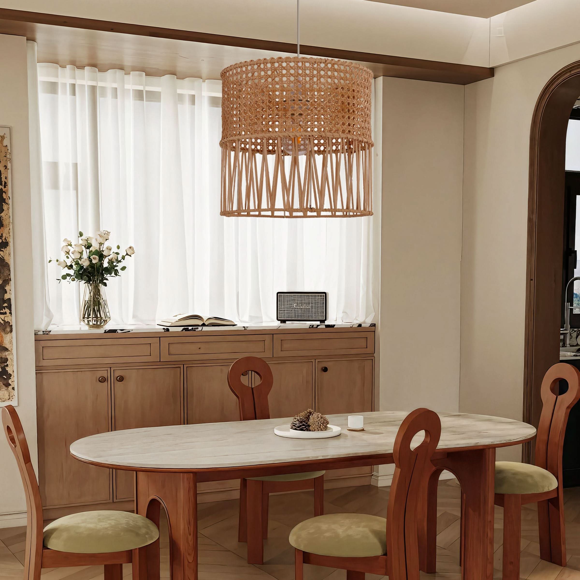 Lightsin Wabi-Sabi Style Hand-woven Rattan Pendant Light