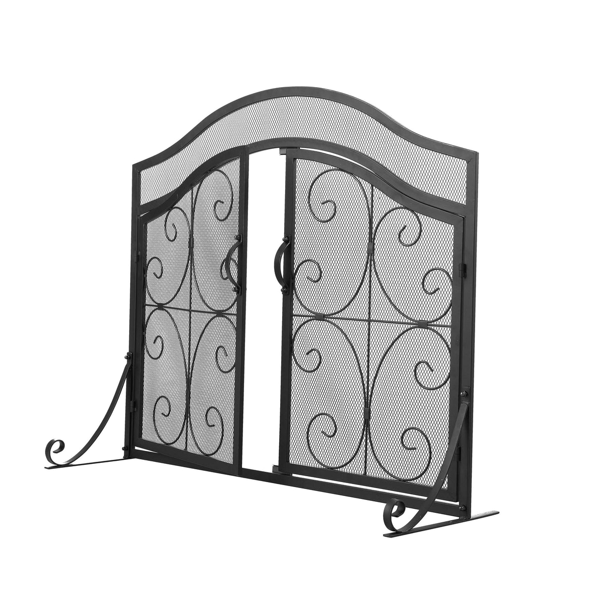 Smallbee Iron Fireplace Screen Black Powder-Coated – 90x32x78.8cm