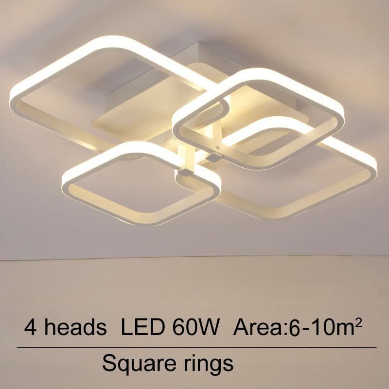 4/6/8 Lights Square LED Ceiling Light with Remote Control