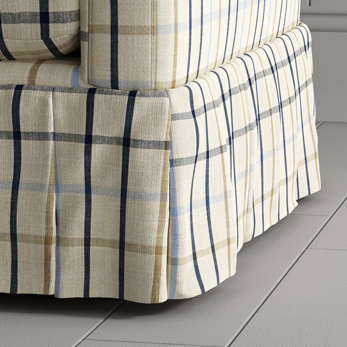 Cottonfy Country Check Sofa with Removable Skirted Covers