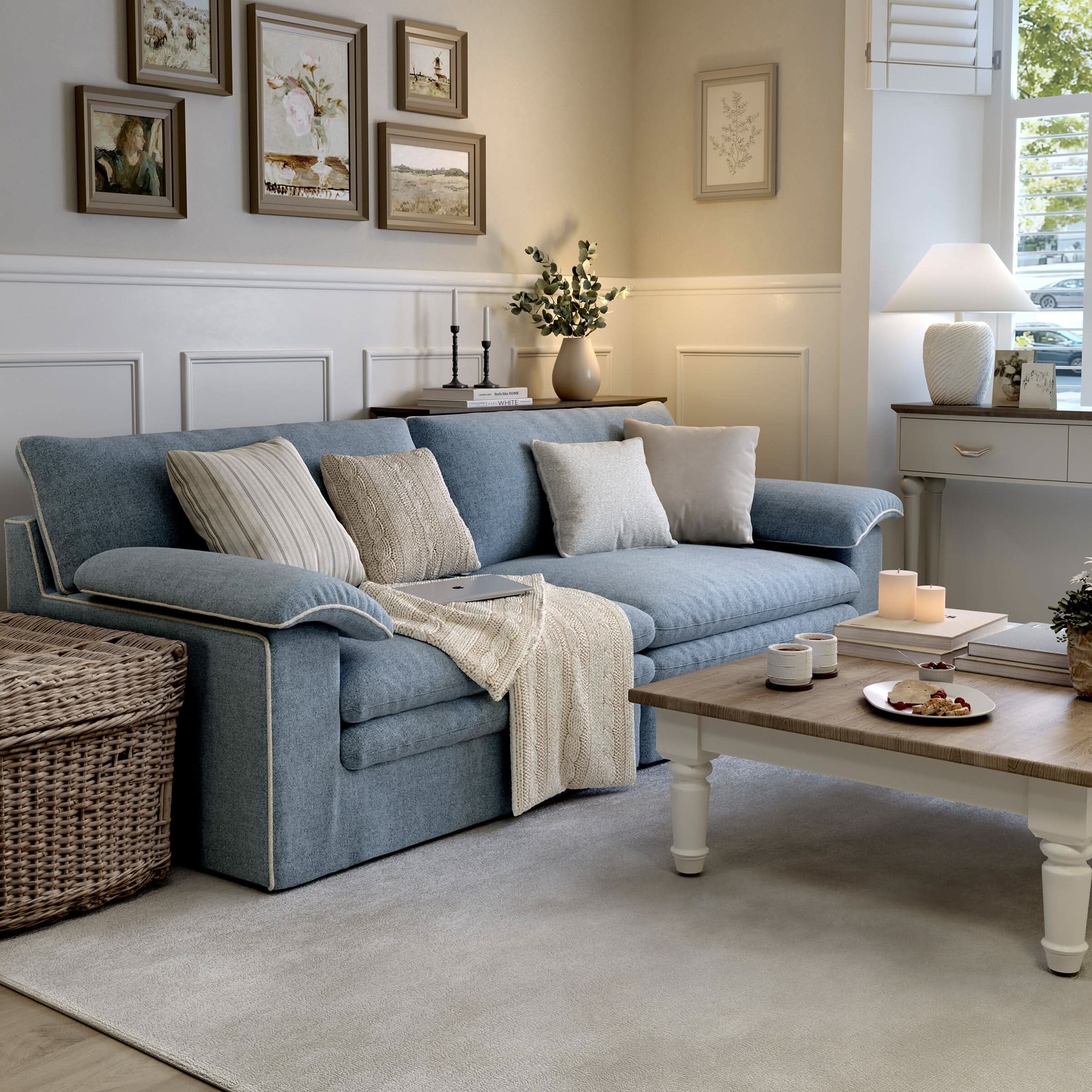 Cottonfy Stylish Lambswool Sofa with Detachable Design