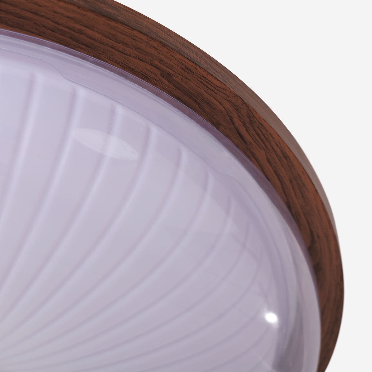 Walnut Acrylic Shade Ceiling Light | Colour-Changing Flush Mount