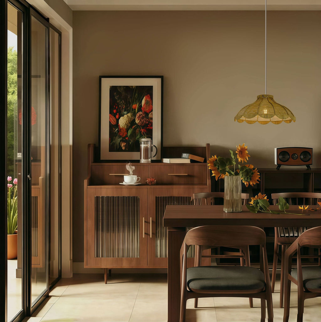 Lightsin Reseda Petal Shaped Rattan Pendant Light